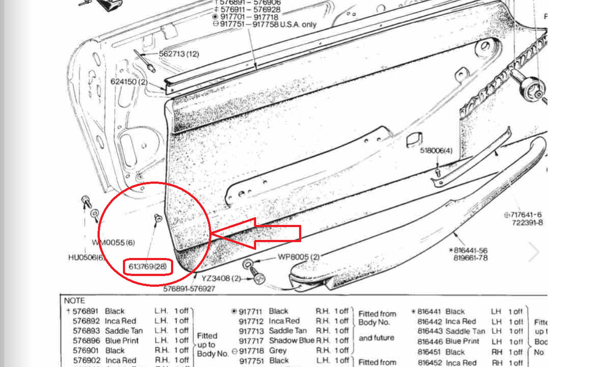 Triumph Stag Door Card Cups PN 613769
